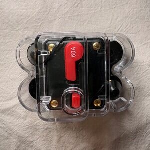 60A Manual Reset Circuit Breaker 12V-24V DC Car Audio Marine Inline Fuse 60 Amp